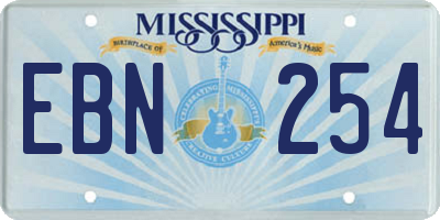 MS license plate EBN254