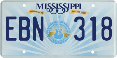 MS license plate EBN318