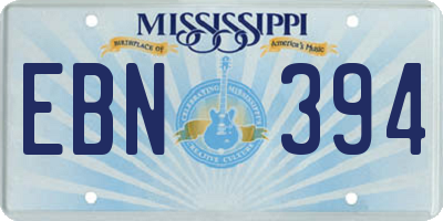 MS license plate EBN394