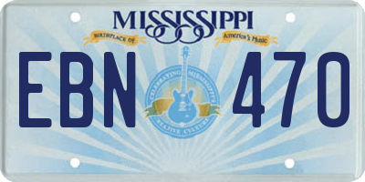 MS license plate EBN470