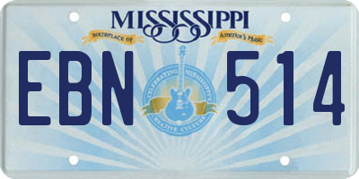 MS license plate EBN514