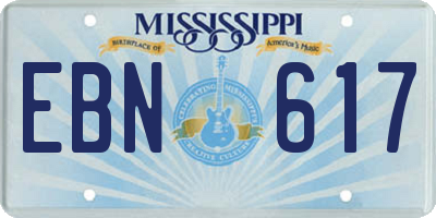 MS license plate EBN617