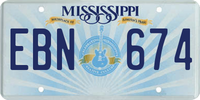 MS license plate EBN674