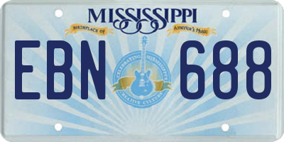 MS license plate EBN688