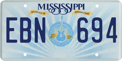 MS license plate EBN694