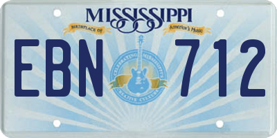 MS license plate EBN712