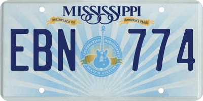MS license plate EBN774
