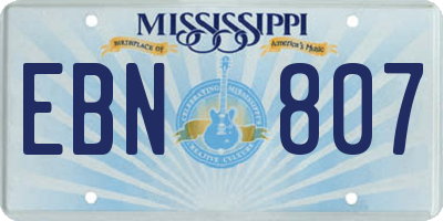 MS license plate EBN807