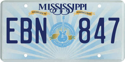 MS license plate EBN847