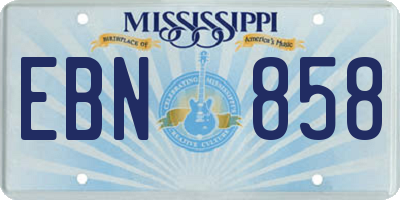MS license plate EBN858