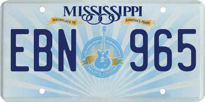 MS license plate EBN965