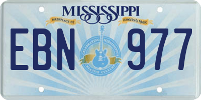 MS license plate EBN977