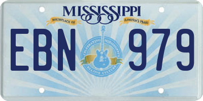 MS license plate EBN979