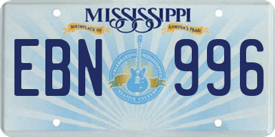 MS license plate EBN996