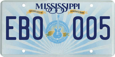 MS license plate EBO005
