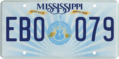 MS license plate EBO079