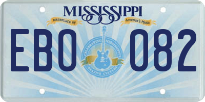 MS license plate EBO082