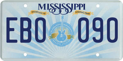 MS license plate EBO090