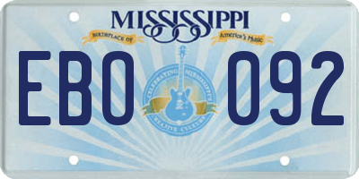 MS license plate EBO092