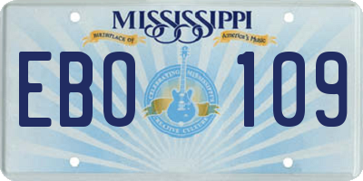 MS license plate EBO109