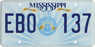 MS license plate EBO137
