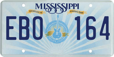 MS license plate EBO164