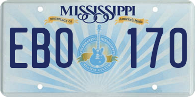 MS license plate EBO170