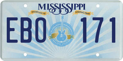 MS license plate EBO171