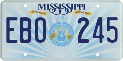 MS license plate EBO245