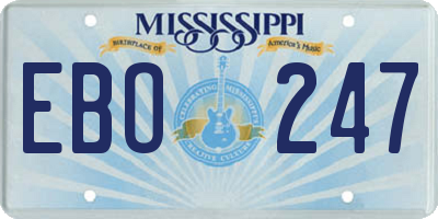 MS license plate EBO247