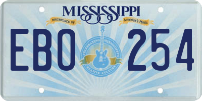 MS license plate EBO254