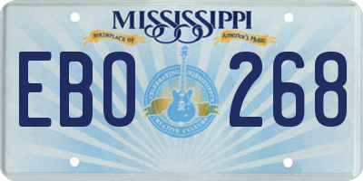 MS license plate EBO268