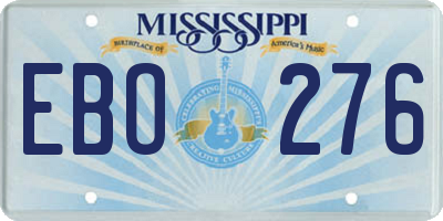 MS license plate EBO276
