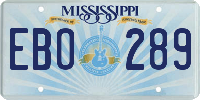 MS license plate EBO289
