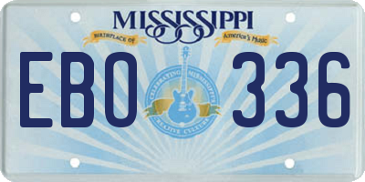 MS license plate EBO336