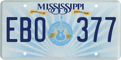 MS license plate EBO377