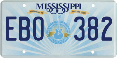 MS license plate EBO382