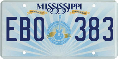 MS license plate EBO383