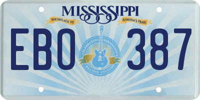 MS license plate EBO387