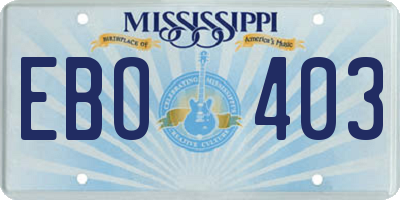 MS license plate EBO403