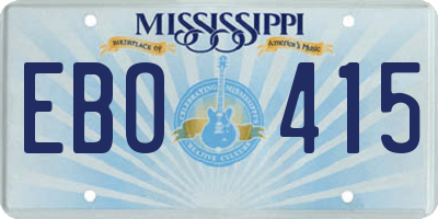 MS license plate EBO415
