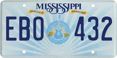 MS license plate EBO432
