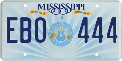 MS license plate EBO444