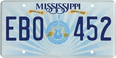 MS license plate EBO452
