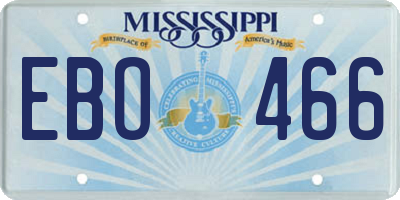 MS license plate EBO466