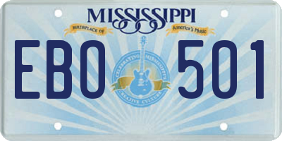 MS license plate EBO501