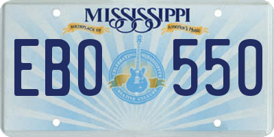 MS license plate EBO550