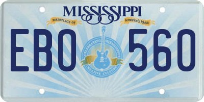 MS license plate EBO560