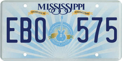 MS license plate EBO575