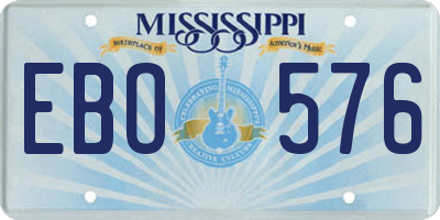 MS license plate EBO576